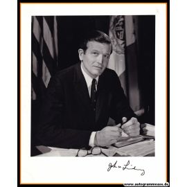Autogramm Politik (USA) | John V. LINDSAY | Mayor N.Y. | 1960er Foto (Portrait SW XL)