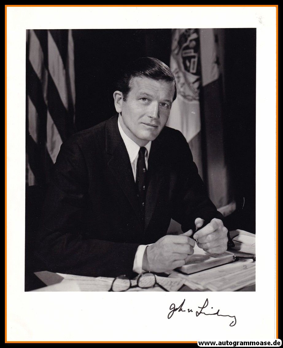 Autogramm Politik (USA) | John V. LINDSAY | Mayor N.Y. | 1960er Foto (Portrait SW XL)