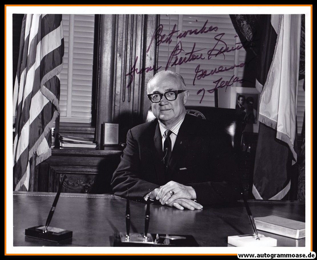 Autogramm Politik (USA) | Preston E. SMITH | Gov. Texas | 1960er Foto (Portrait SW XL)