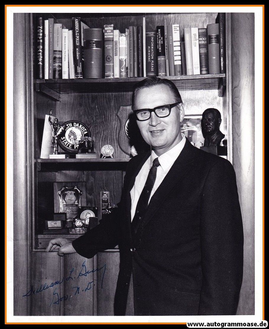 Autogramm Politik (USA) | William L. GUY | Gov. N.D. | 1960er Foto (Portrait SW XL)