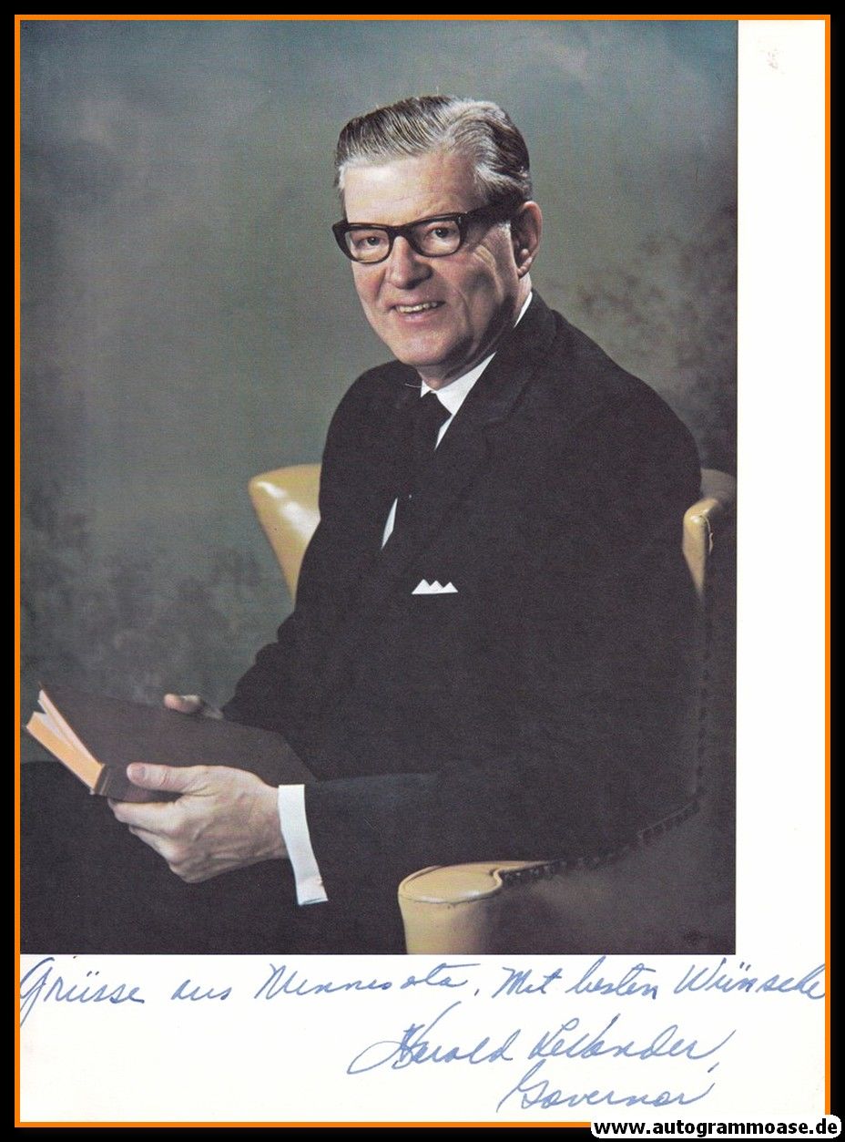 Autogramm Politik (USA) | Harold LeVANDER | Gov. Minn. | 1960er (Portrait Color XL)