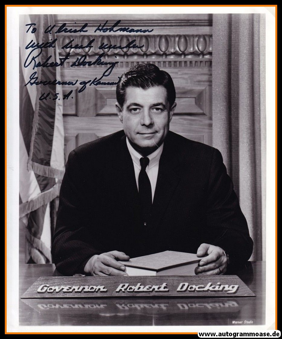 Autogramm Politik (USA) | Robert DOCKING | Gov. Kan. | 1960er Foto (Portrait SW XL)