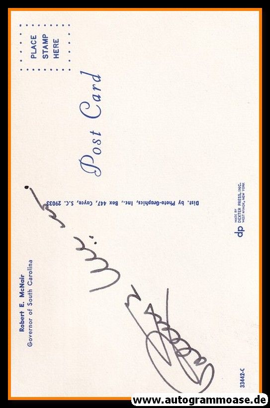 Autogramm Politik (USA) | Robert E. McNAIR | Gov. S.C. | 1960er (Portrait Color)