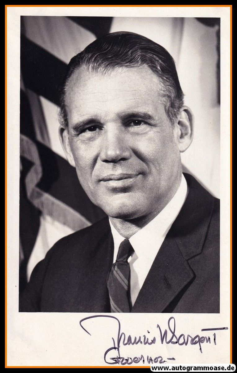 Autogramm Politik (USA) | Francis W. SARGENT | Gov. Mass. | 1960er Foto (Portrait SW M)