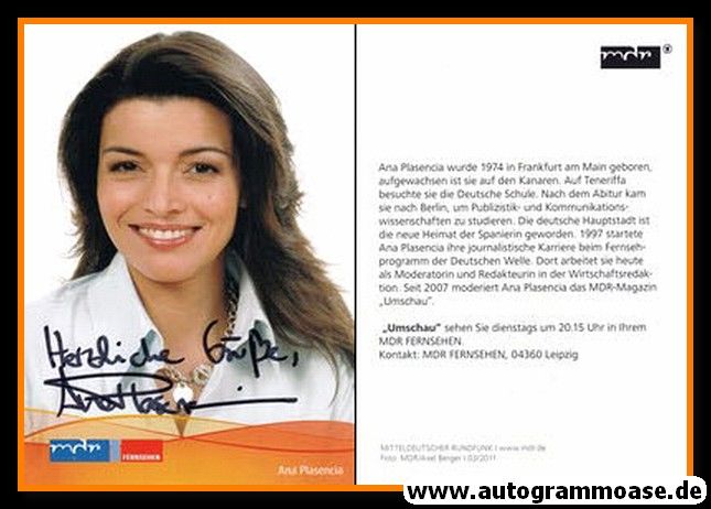 Autogramm TV | MDR | Ana PLASENCIA | 2010er "Umschau"