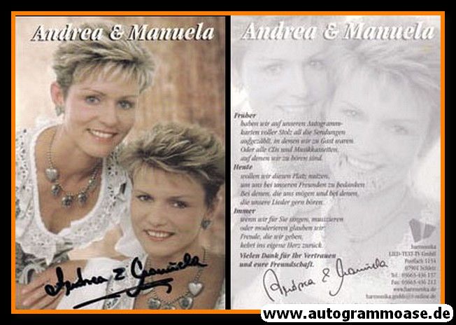Autogramme Volksmusik | ANDREA & MANUELA | 2000er (Portrait Color) Harmonika
