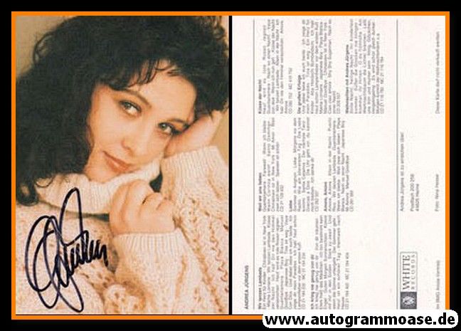 Autogramm Schlager | Andrea JÜRGENS | 1990 "Wir Tanzen Lambada" (Portrait Color White)