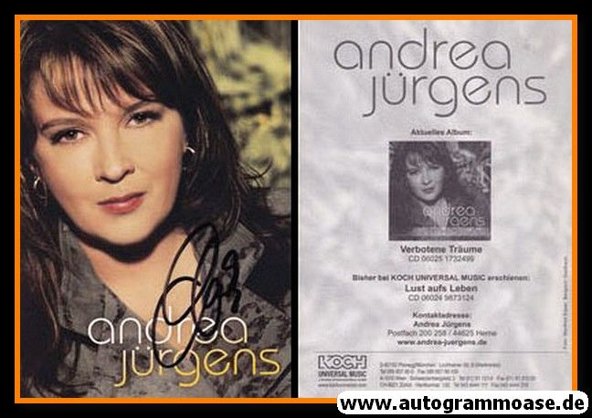 Autogramm Schlager | Andrea JÜRGENS | 2008 "Verbotene Träume" (Portrait Color Koch)