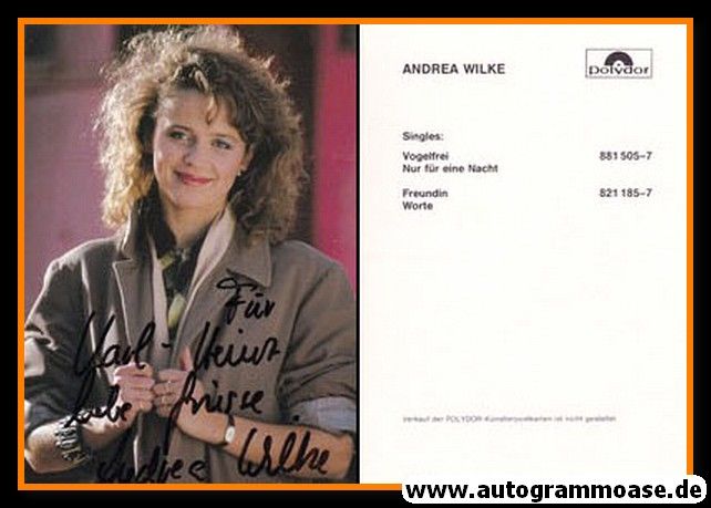 Autogramm Schlager | Andrea WILKE | 1984 "Vogelfrei" (Polydor)