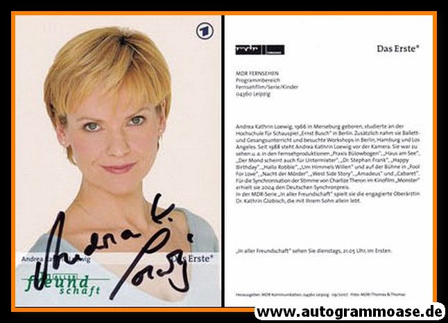Autogramm TV | ARD | Andrea Kathrin LOEWIG | 2010er "In Aller Freundschaft" 3