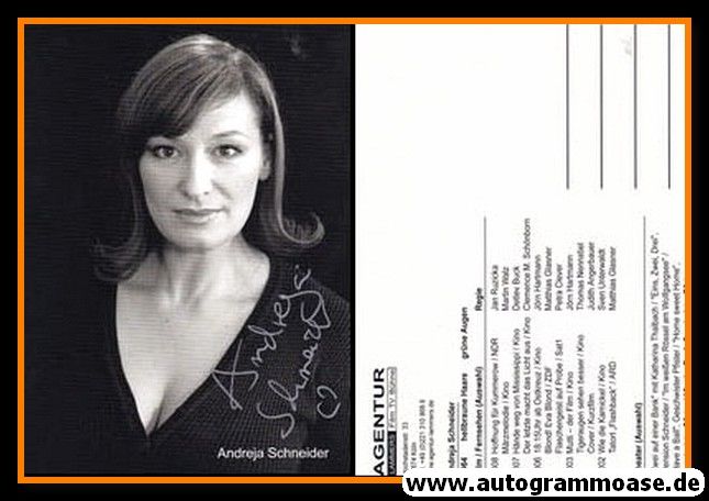 Autogramm Schauspieler | Andreja SCHNEIDER | 2000er (Portrait SW) Lammers