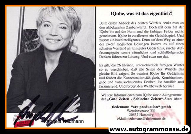 Autogramm Schauspieler | Angela NEUMANN | 1990er (Portrait SW) IQube