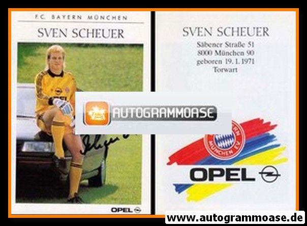 Autogramm Fussball | FC Bayern M&uuml;nchen | 1990 | Sven SCHEUER
