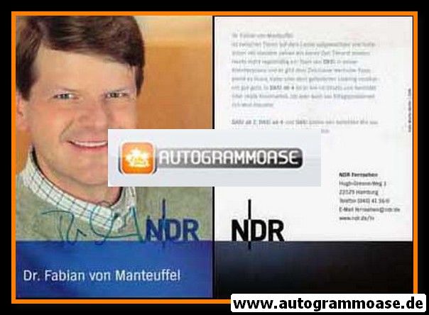 Autogramm TV | NDR | Dr. Fabian VON MANTEUFFEL | 2000er "Das!"