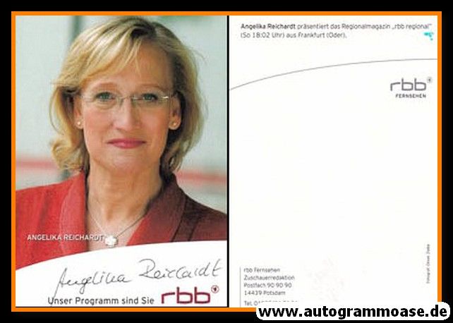 Autogramm TV | RBB | Angelika REICHARDT | 2000er "RBB Aktuell" (Portrait Color) Ziebe