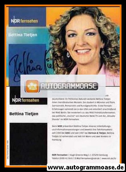 Autogramm TV | NDR | Bettina TIETJEN | 2000er "Das!" (Garreis)