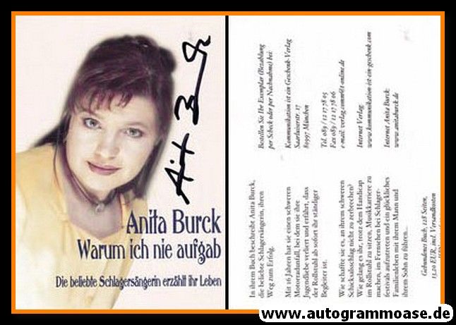 Autogramm Schlager | Anita BURCK | 2002 "Warum Ich Nie Aufgab"