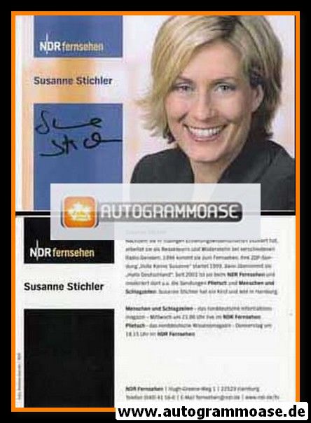 Autogramm TV | NDR | Susanne STICHLER | 2000er (Portrait Color)