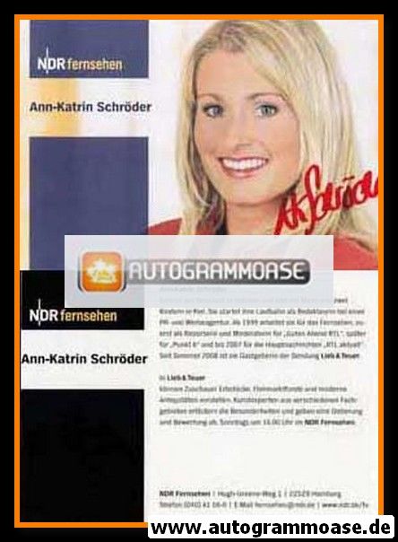 Autogramm TV | NDR | Ann-Katrin SCHRÖDER | 2000er "Lieb & Teuer"