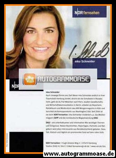 Autogramm TV | NDR | Inka SCHNEIDER | 2000er "Das!" (Schneider)
