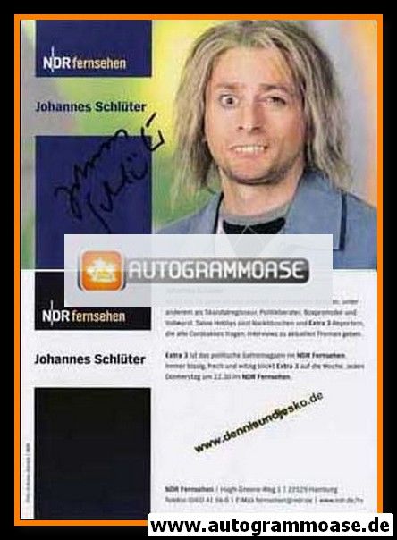 Autogramm TV | NDR | Johannes SCHLÜTER | 2000er "Extra 3"