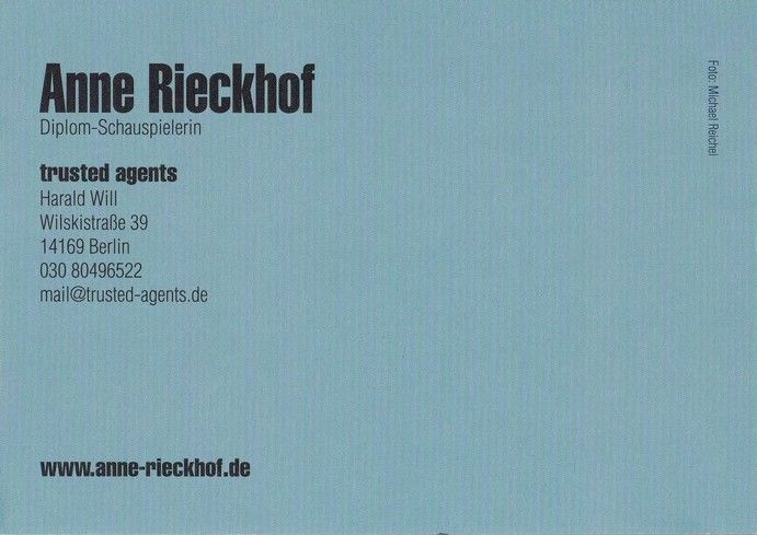Autogramm Schauspieler | Anne RIECKHOF | 2010er (Portrait Color) Reichel
