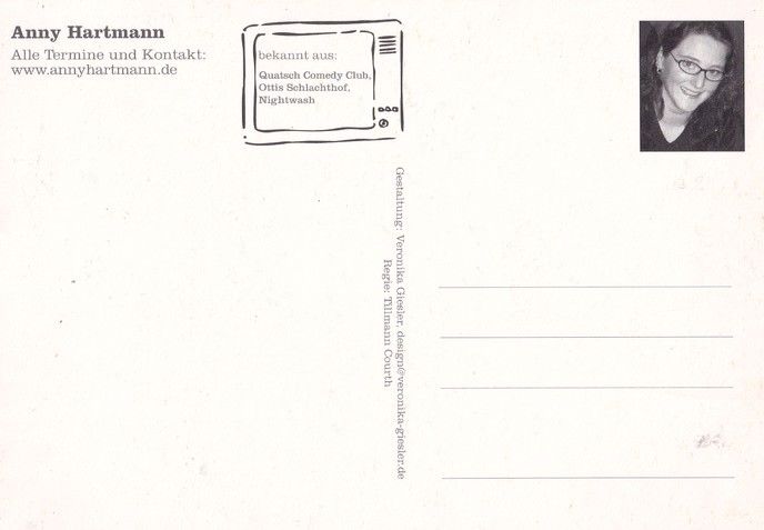 Autogramm Kabarett | Anny HARTMANN | 2000er "Zu Intelligent Für Sex"