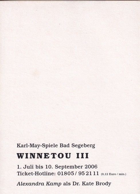Autogramm Schauspieler | Alexandra KAMP | 2006 (Portrait Color) Winnetou II