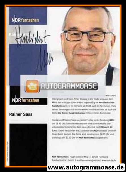 Autogramm TV | NDR | Rainer SASS | 2000er (Portrait Color) Garrels 1