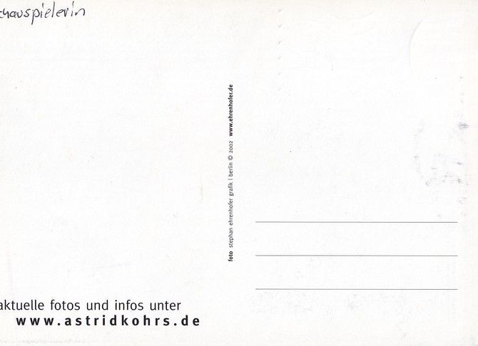 Autogramm Schauspieler | Astrid KOHRS | 2002 (Portrait Color) Ehrenhofer