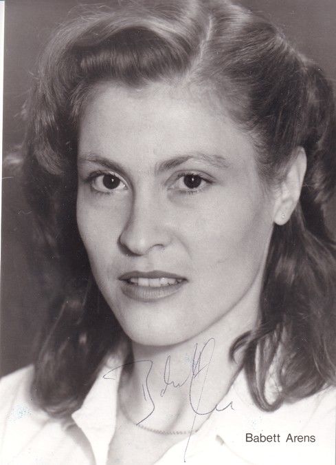 Autogramm Schauspieler | Babett ARENS | 1990er (Portrait SW) Rüdel