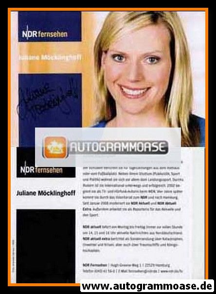 Autogramm TV | NDR | Juliane MÖCKLINGHOFF | 2000er "NDR Aktuell"