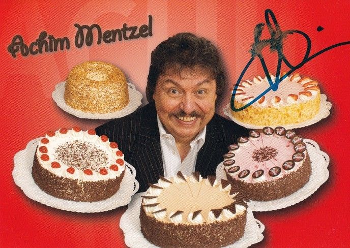 Autogramm Musik / TV | Achim MENTZEL | 1990er (Collage Kuchen) Gössinger