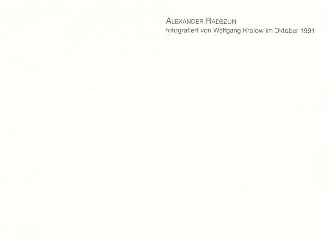 Autogramm Schauspieler | Alexander RADSZUN | 1991 (Portrait SW) Krolow