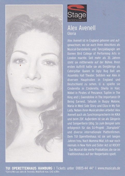 Autogramm Musical | Alex AVENELL | 2010 (Portrait Color) Rocky
