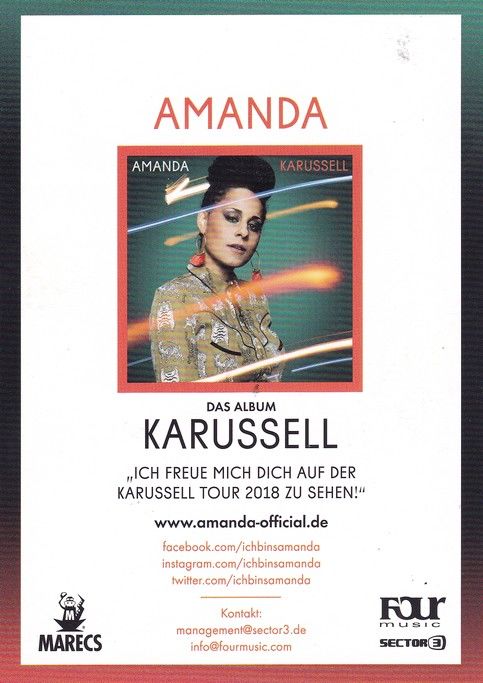Autogramm Rap | AMANDA | 2017 "Karussell" (Portrait Color) FourMusic