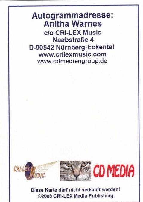 Autogramm Schlager | Anitha WARNES | 2008 (Portrait Color) CRI-LEX