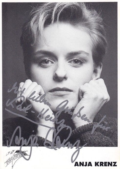 Autogramm Schlager | Anja KRENZ | 1987 "Hallo Taxi" (Portrait SW Transparent)
