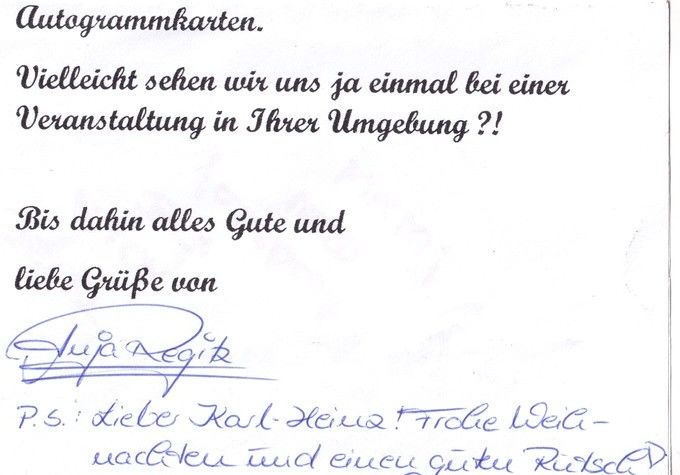 Autogramm Schlager | Anja REGITZ (Brief)