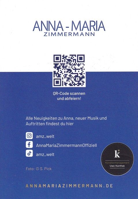 Autogramm Schlager | Anna-Maria ZIMMERMANN | 2010er (Portrait Color) Kanthak