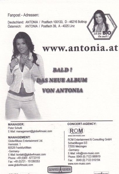 Autogramm Schlager | ANTONIA AUS TIROL | 2010er (Portrait Color)
