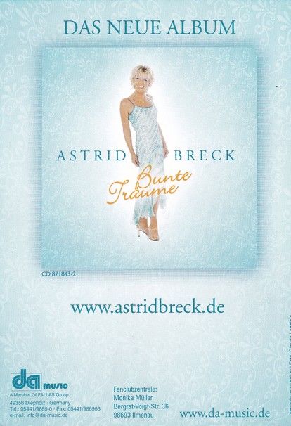 Autogramm Schlager | Astrid BRECK | 2006 "Bunte Träume" (DA Music)