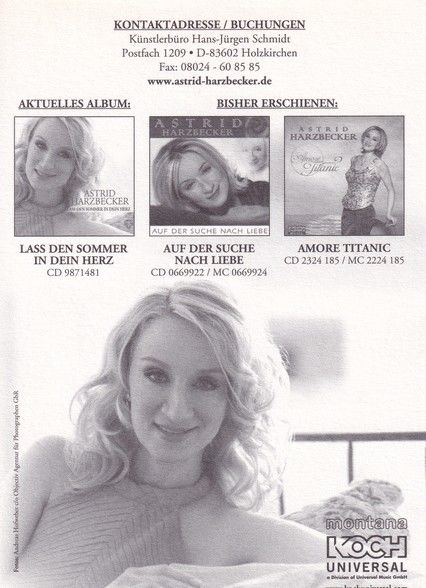 Autogramm Volksmusik | Astrid HARZBECKER | 2005 "Lass Den Sommer" (Koch)