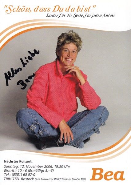 Autogramm Schlager | BEA (Beate Schulz) | 2006 (Portrait Color)