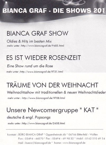 Autogramm Schlager | Bianca GRAF | 2010 (Portrait Color) Shows