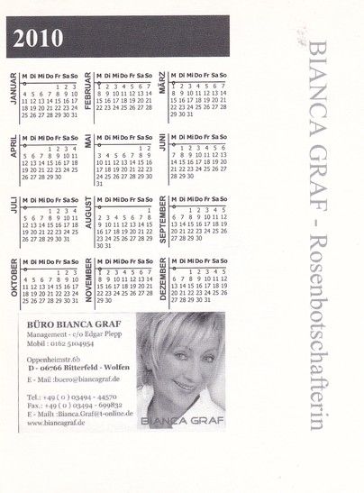 Autogramm Schlager | Bianca GRAF | 2010 (Portrait Color) Rosenbotschafterin