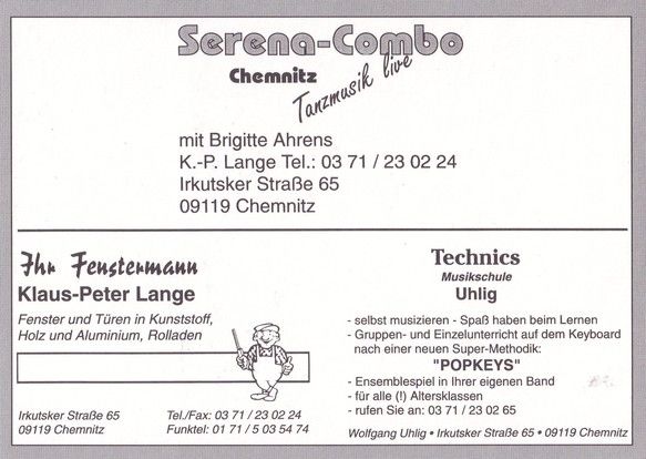Autogramm Schlager | Brigitte AHRENS | 1990er (Serena-Combo)