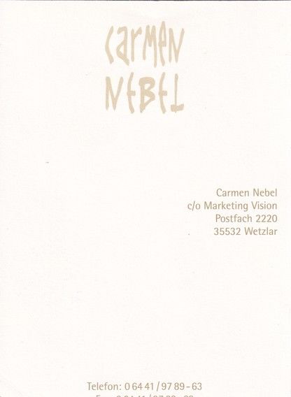 Autogramm TV / Volksmusik | Carmen NEBEL | 2010er (Portrait Color) MV