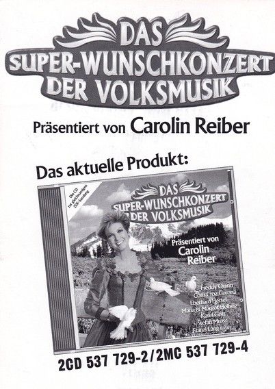 Autogramm TV / Volksmusik | Carolin REIBER | 1997 "Super-Wunschkonzert"