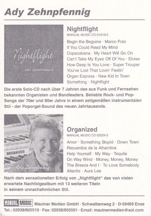 Autogramm Musik | Ady ZEHNPFENNIG | 2007 "Organized" (Manual)